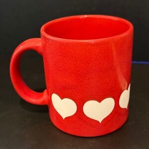 Waechtersbach Coffee Mug Red White Hearts Vintage Ceramic Germany Love